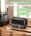 Noeifevo 14.6V 40A LiFePO4 batteriladdare för 12V(12.8V) LiFePO4 batteri
