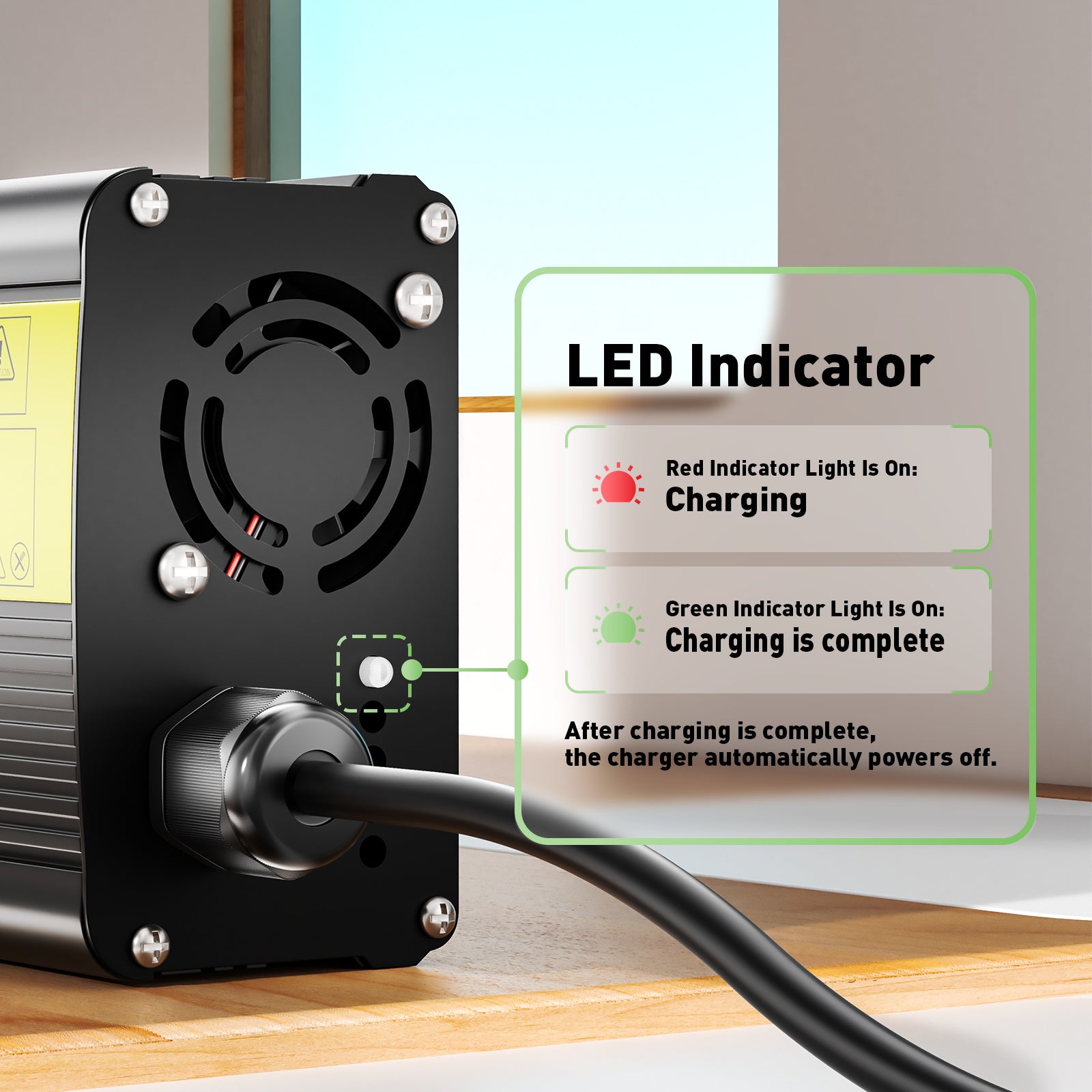 NOEIFEVO 27.6V-29.4V 7A  Blei-Säure-Batterieladegerät für 24V Blei-Säure Batterie, E-Bike Roller Elektrisches Gerät Motorrad Ladegerät.