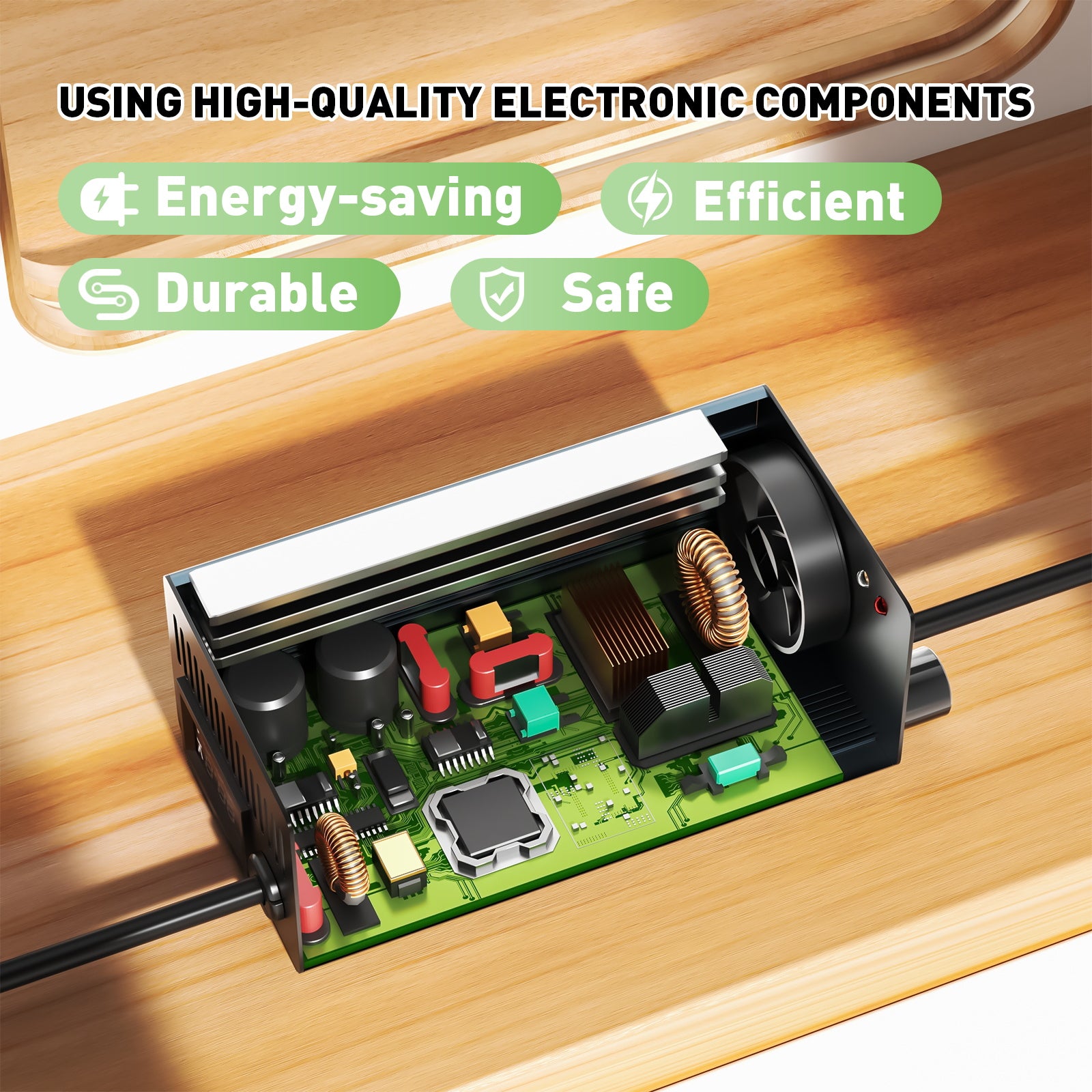 NOEIFEVO 67.2V 8A 16S Lithium-batterilader til 16S 60V Li-ion batterier, strømindstilling 1-8A, langsom opladning og hurtig opladning (MLC1300)