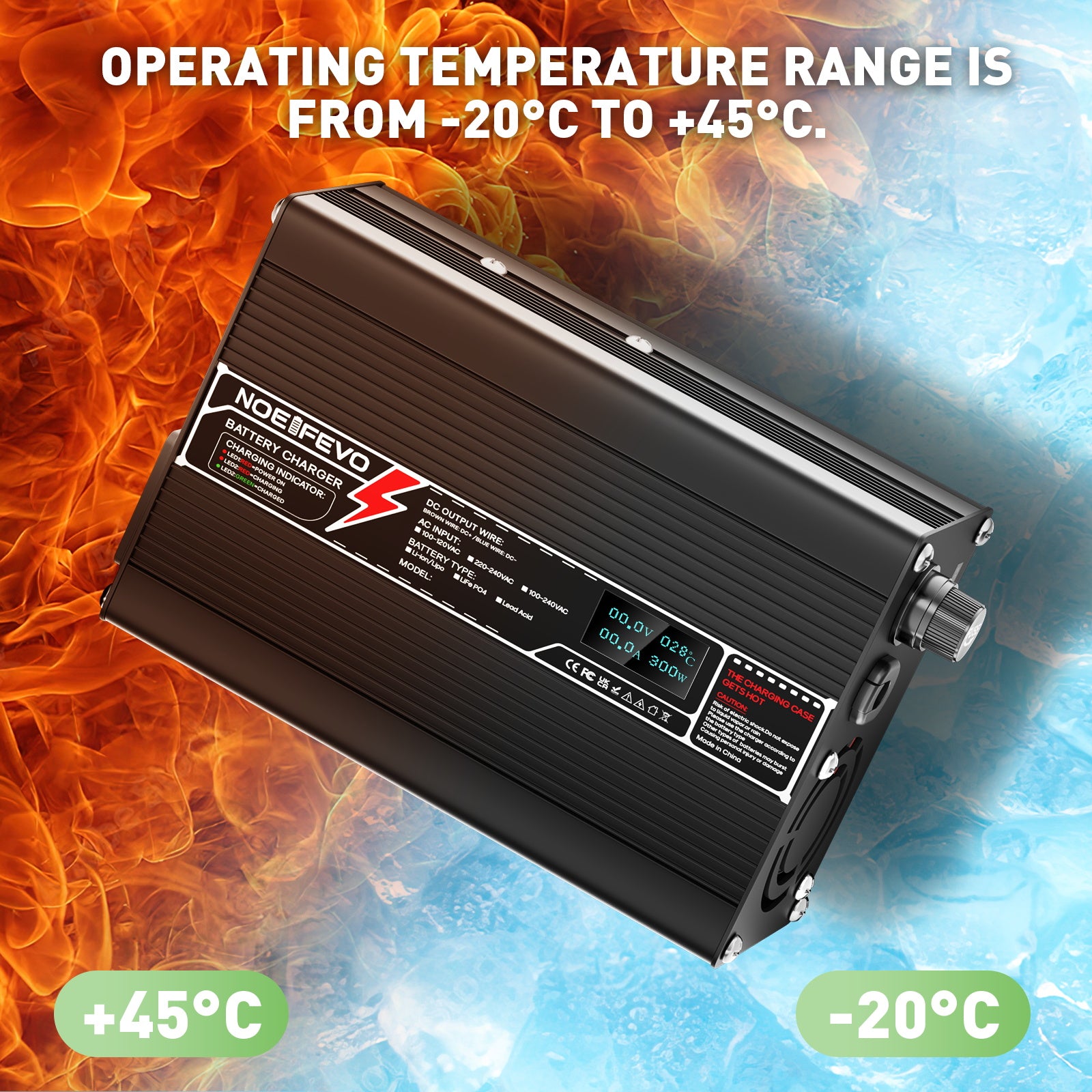 NOEIFEVO 72V 3.5A Blei-Säure-Batterieladegerät, OLED-Display, Aluminiumgehäuse, intelligentes Ladegerät, XT60/XT90/XLR/DC5.5