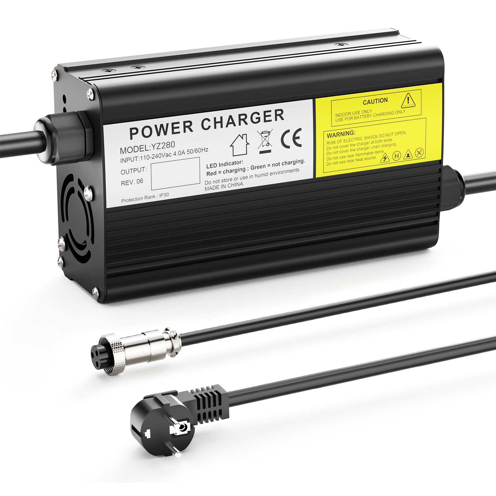 NOEIFEVO 14.6V 12A  LiFePO4-Batterieladegerät für 12V 12.8V 4S  LiFePO4 Batterie, E-Bike Roller Elektrisches Gerät Motorrad Ladegerät.