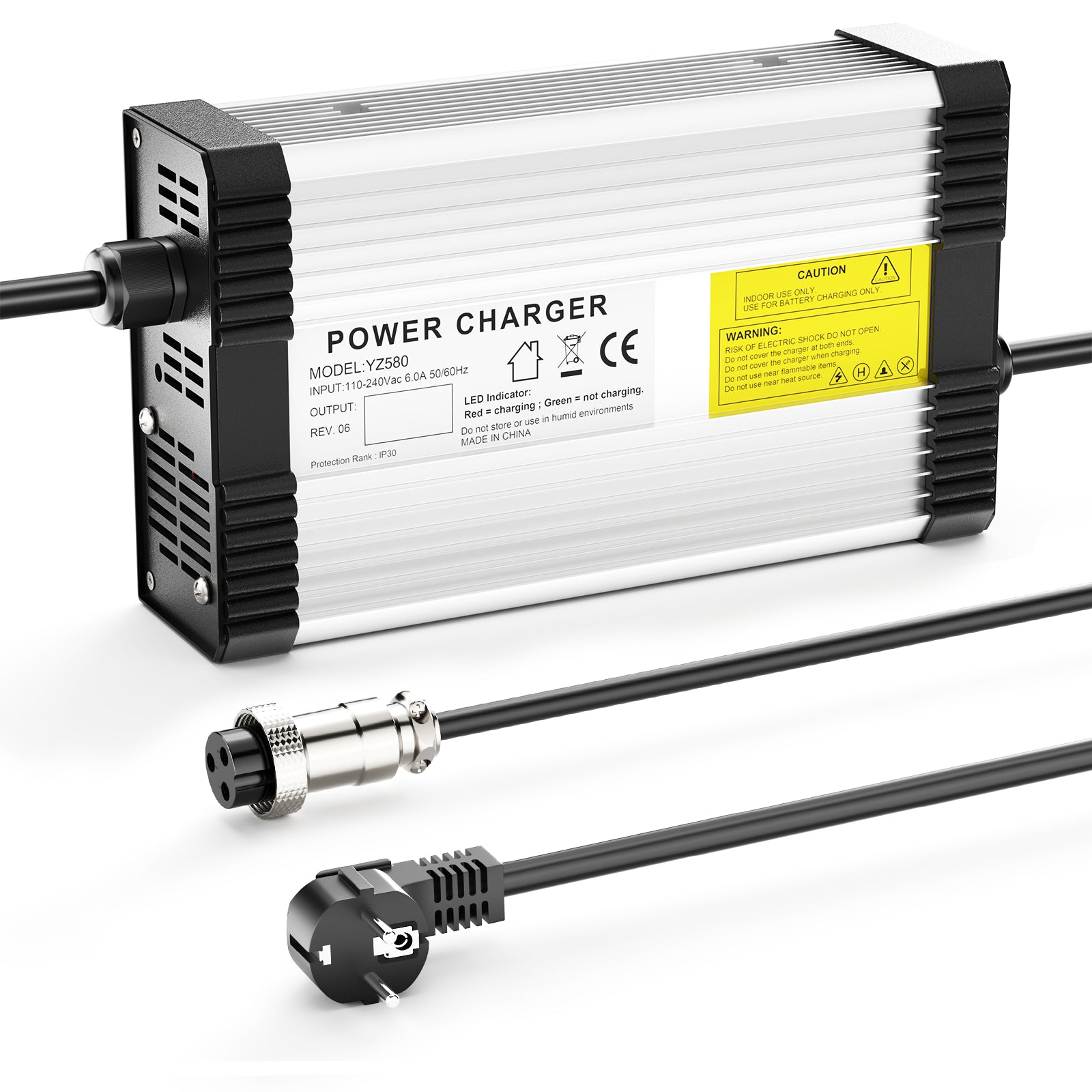 NOEIFEVO 29,4V 14A lithium batterilader til 7S 24V 25,9V lithium batteri, med køleblæser, automatisk nedlukning.