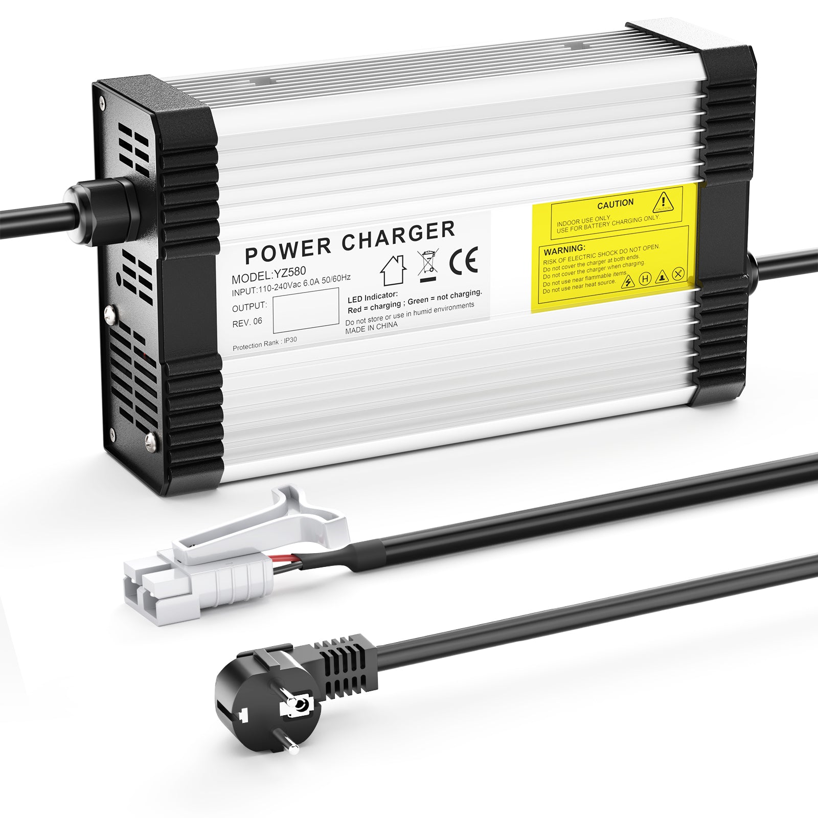 NOEIFEVO 42V 10A Lithium-batterilader til 10S 36V 37V lithium-batteri, med kølefaner, automatisk slukning.