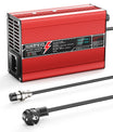 Carregador de Lítio NOEIFEVO 25,2V 5A para Baterias Li-Ion Lipo 6S 22,2V, Ventilador de Resfriamento, Desligamento Automático (VERMELHO)