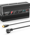 NOEIFEVO 71.4V 6A Caricabatterie al Litio per Batteria 17S 62.9V, Display LED, Involucro in Alluminio, Ventola