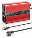 NOEIFEVO 24V 25.6V 10A lithium LiFePO4 batterijoplader, laadspanning 29.2V, met ventilator, aluminium behuizing, LCD-scherm