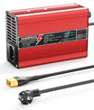 Carregador de Lítio NOEIFEVO 25,2V 5A para Baterias Li-Ion Lipo 6S 22,2V, Ventilador de Resfriamento, Desligamento Automático (VERMELHO)