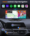 NOEIFEVO 10,26 palcový Carplay displej pro automobily s bezdrátovým Carplay, Android Auto, MirrorLink, 1080P IPS dotykový displej, přenosné rádio, podporuje Bluetooth/hands-free hlasové ovládání/GPS/Siri/FM přenos/Aux/TF kartu.