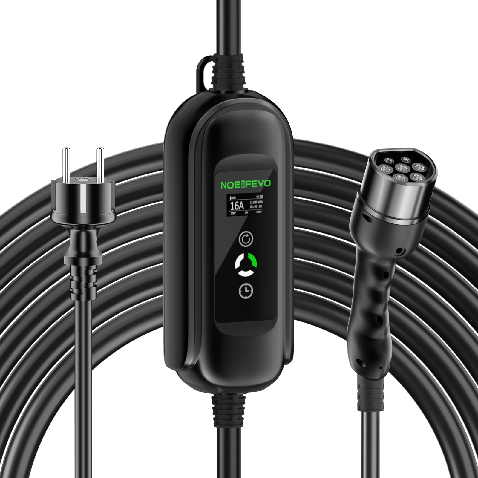 Noeifevo Portable Type 2 3.7KW 16A EV Charger, Type 1 Mobile EV Charging  Cable with Schuko, 5m/10m