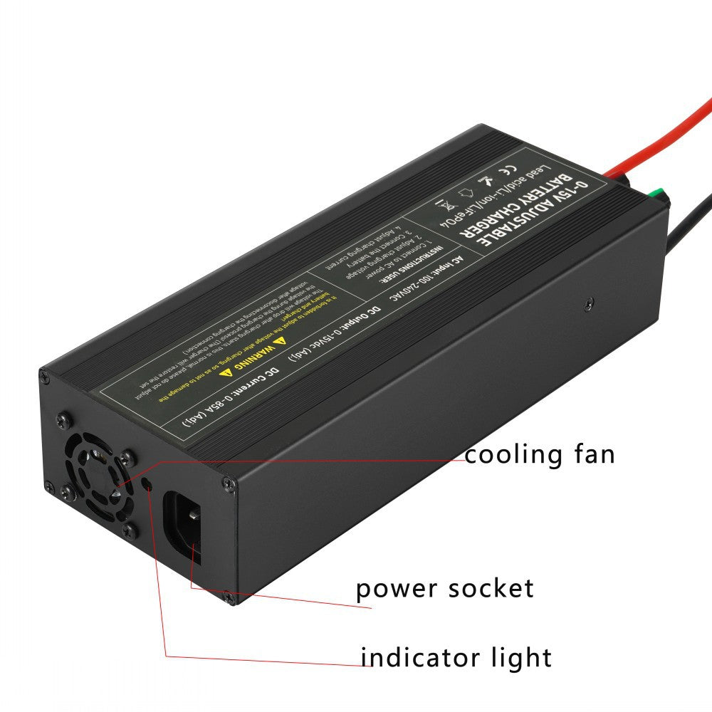 NOEIFEVO Nabíjačka batérií s nastaviteľným rozsahom napätia a prúdu 0-15V 1-60A/85A, kompatibilná s 3,7V, 6V, 12V lítiovými, LiFePO4 a olovenými batériami.