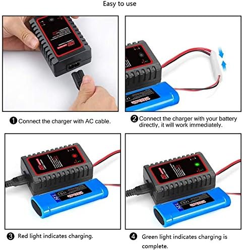 N8 Intelligentes NiMH / NiCD Akku Ladegerät für 2-8s 2.4V 3.6V 4.8V 6V 7.2V 8.4V 9.6V Akku der Airsoft RC Car Boat Drone, mit Standard / Mini Tamiya Anschluss