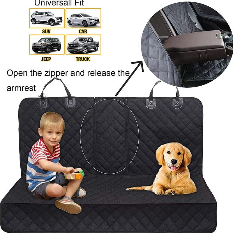 Funda para asiento de perro para el asiento trasero del coche, impermeable, protector de asiento trasero antideslizante para mascotas, transportador de seguridad universal para viajes con perros.