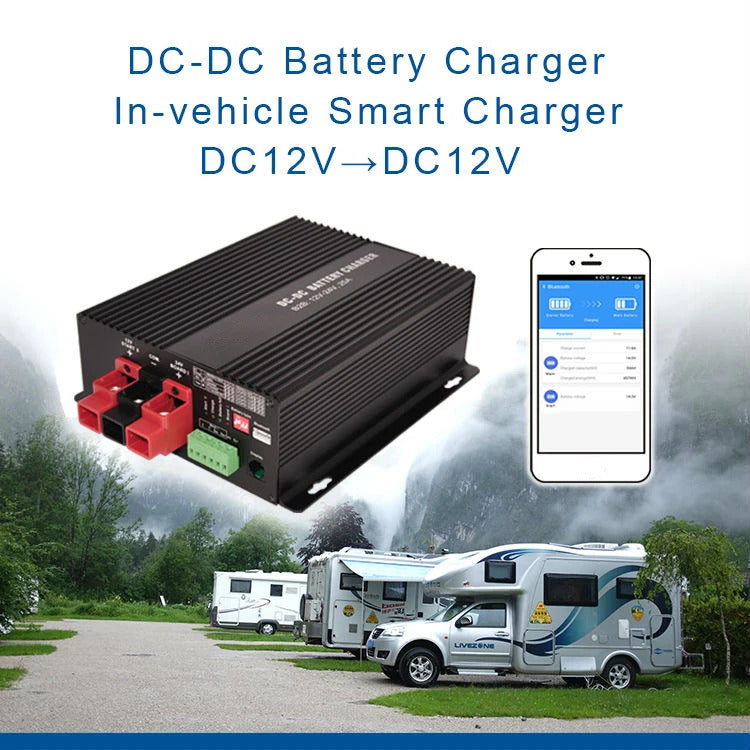 NOEIFEVO 12V 60A DC-DC-Ladegerät-Booster für Wohnmobile, Camper und Schiffe, für LiFePO4-Lithium-Blei-Säure-AGM-GEL-Batterien, unterstützt Bluetooth