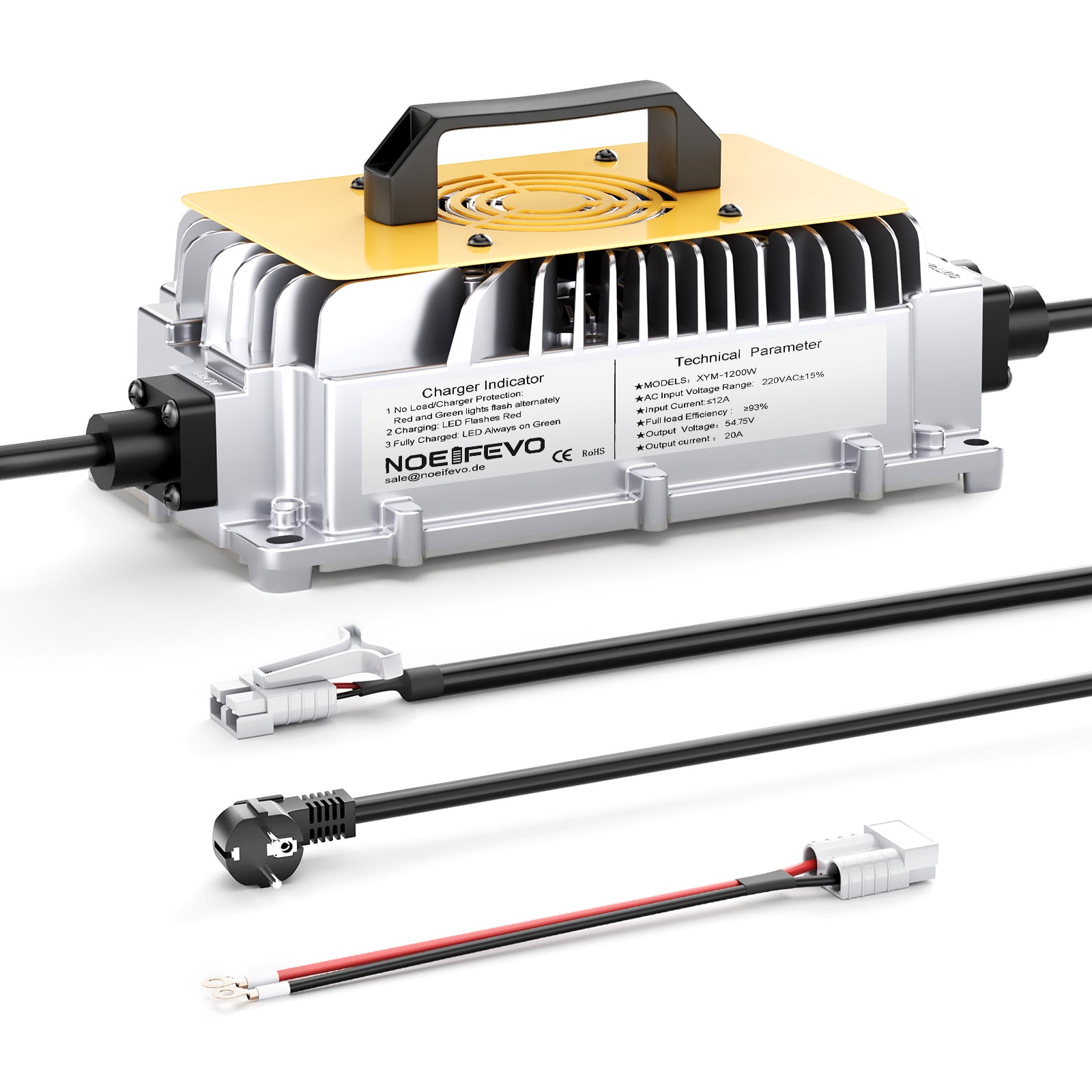 48V Lithium-Batterieladegerät Für E-Bike & Elektroroller – EU-Stecker, Kompakt, Mit Schutzfunktionen