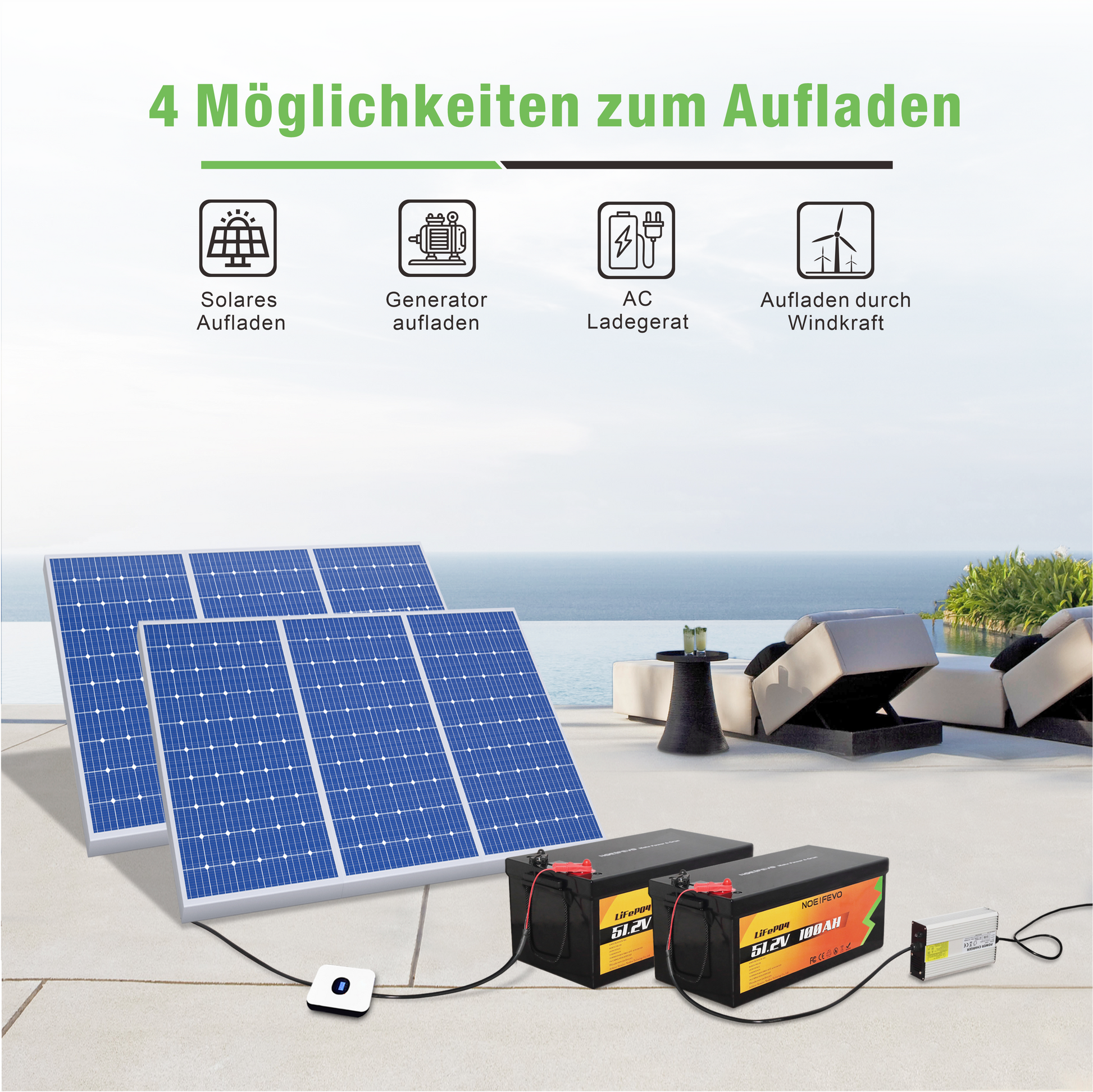 NOEIFEVO D48100 51.2V 100AH Lithium Iron Phosphate Battery LiFePO4 Bat –  Smart LifePO4 Batterie & Heimspeicherung von Energie & Intelligentes  Ladegerät